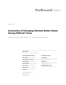 Economies of Emerging Markets Better Rated During Difficult Times