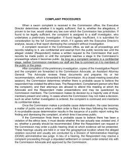 State Ethics Complaint Procedures