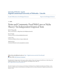 Food Web Laws or Niche Theory? - DigitalCommons@University of