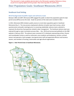 Deer Population Goals: Southeast Minnesota 2014