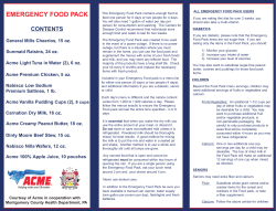 emergency food pack - Montgomery County, PA