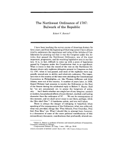 The Northwest Ordinance of 1787: Bulwark of