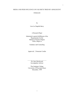 media and peer influence on fad diets tried by