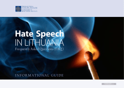 Hate Speech in Lithuania: frequently asked questions
