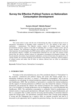 Survey the Effective Political Factors on Nationalism Consumption