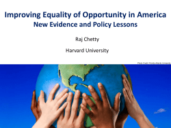 Improving Equality of Opportunity in America