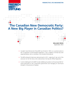 The Canadian New Democratic Party - Bibliothek der Friedrich