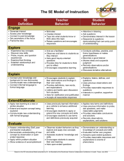 The 5E Model of Instruction
