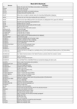 Word 2013 Shortcuts