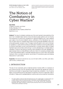 The Notion of Combatancy in Cyber Warfare