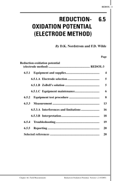 REDUCTION- 6.5 OXIDATION POTENTIAL (ELECTRODE METHOD)