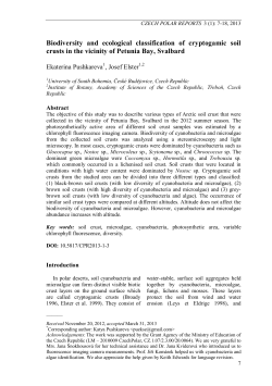 Biodiversity and ecological classification of cryptogamic soil crusts in