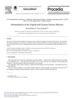 Onomatopoeia in the English and German Nursery