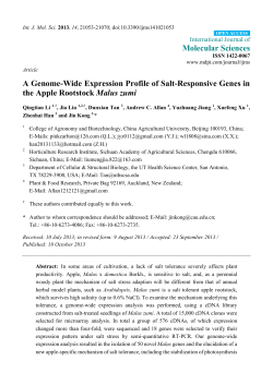 A Genome-Wide Expression Profile of Salt