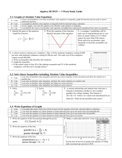 Algebra 3H MYP --- 3 Week Study Guide L1: Graphs of Absolute