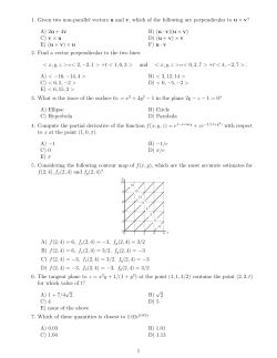 1. Given two non-parallel vectors u and v, which of the following are