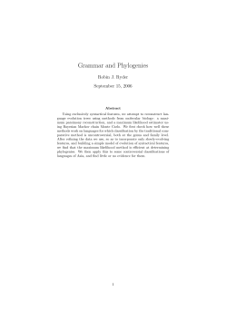 Grammar and Phylogenies - Oxford University Statistics