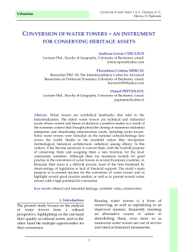 Conversion of water towers &ndash; an instrument for conserving heritage