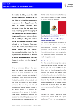Race and Ethnicity in the Olympic Games