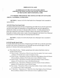 CE NO. 16-003 AN OmINANCE OF THE CITY OF PACIFIC GROVE