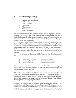 1 Phonetics and phonology - uni