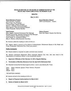 May 14, 2014 - Water and Power Employees` Retirement Plan