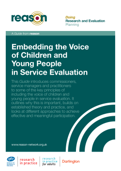 Embedding the Voice of Children and Young People in Service