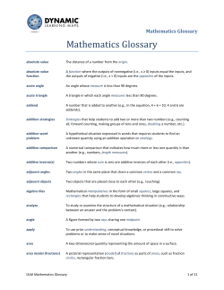 DLM Mathematics Glossary