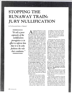 Stopping The Runaway Train: Jury Nullification