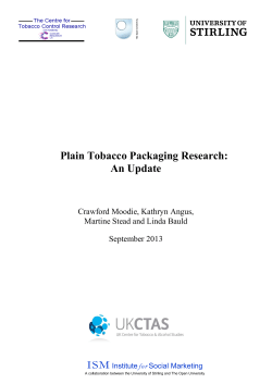 Plain Tobacco Packaging Research: An Update