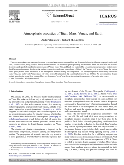 Atmospheric acoustics of Titan, Mars, Venus, and Earth