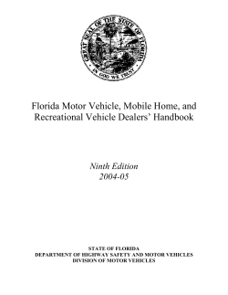 Florida Motor Vehicle, Mobile Home, and Recreational Vehicle