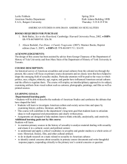 American sexualities - Department of American Studies