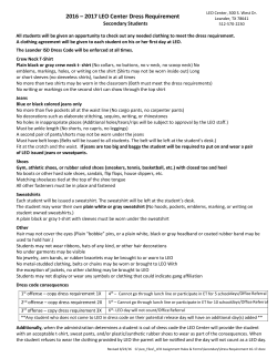 LEO Secondary Dresscode Requirements