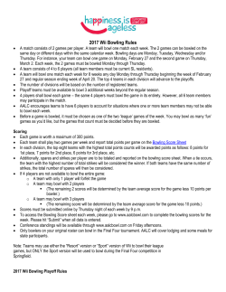 2017 Wii Bowling Rules