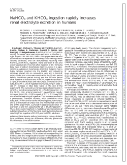 NaHCO3 and KHCO3 ingestion rapidly increases renal electrolyte