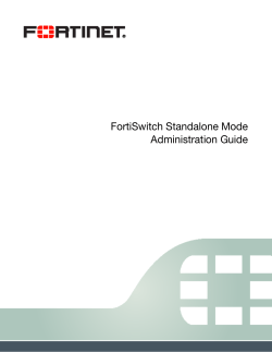 FortiSwitch Standalone Mode Adminstration Guide