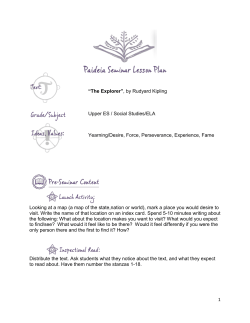 1 &ldquo;The Explorer&rdquo;, by Rudyard Kipling Upper ES / Social Studies/ELA