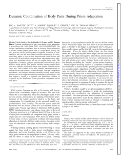 Dynamic Coordination of Body Parts During Prism Adaptation