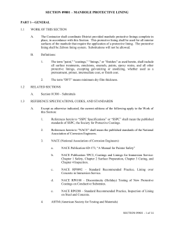 section 09801 – manhole protective lining