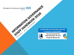 Information Governance - Shropshire Community Health NHS Trust