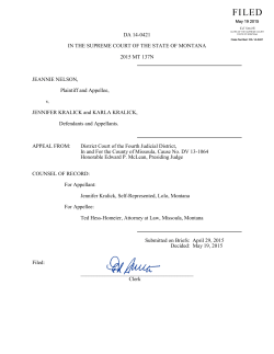 DA 14-0421 IN THE SUPREME COURT OF THE