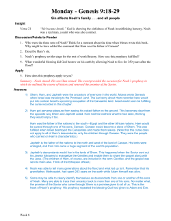 Monday - Genesis 9:18-29