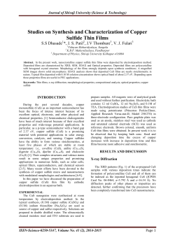 Studies on Synthesis and Characterization of Copper Sulfide Thin