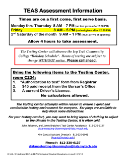 Test starts promptly at the following times: