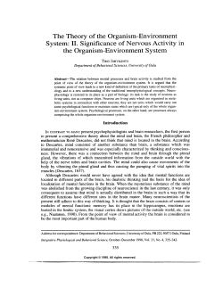 System: II. Significance of Nervous Activity in