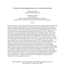 Covert Action, Democratic Peace , and the Cold War