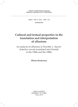 Cultural and textual properties in the translation and
