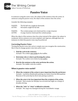 The Passive Voice