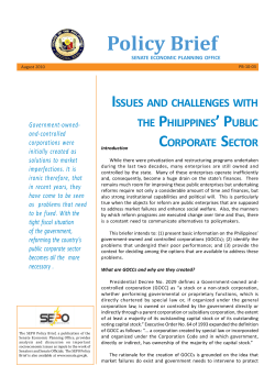Issues and Challenges with the Philippines` Public Corporate Sector